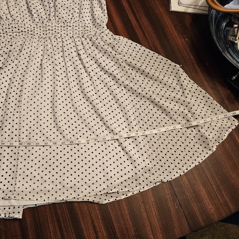 Lane Bryant White Polka Dot Dress Knee Length Sleeveless V Neck Empire Waist 20 - Picture 10 of 15